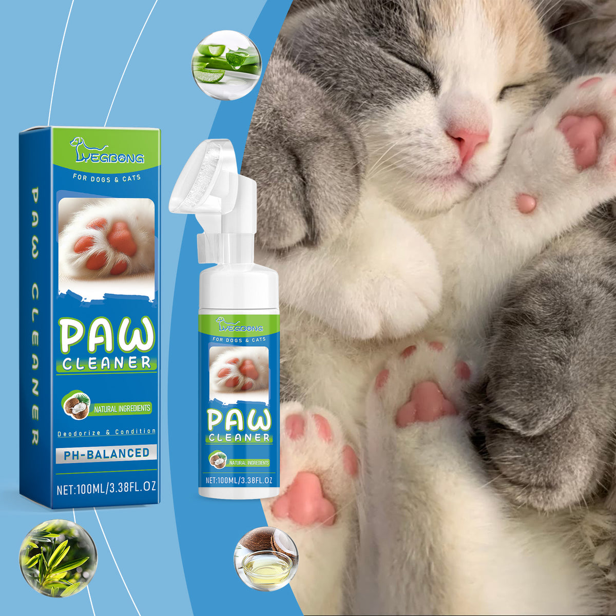 Paw cleansing foam scrubber