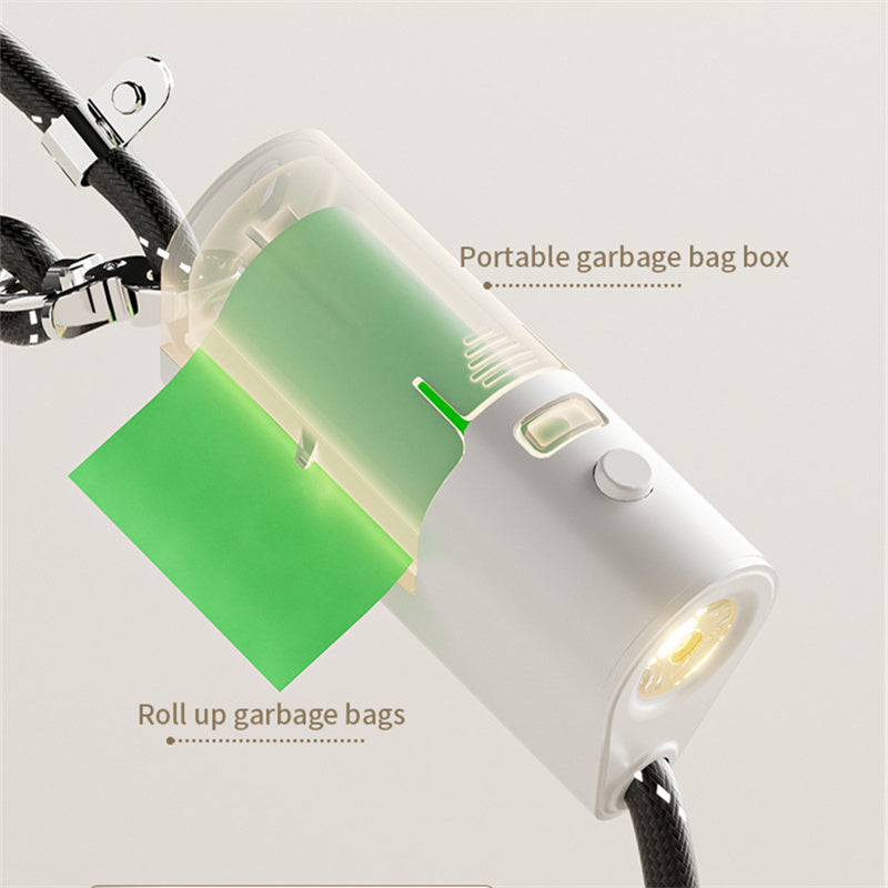 Dog Slip Lead with Flashlight/Bag Holder