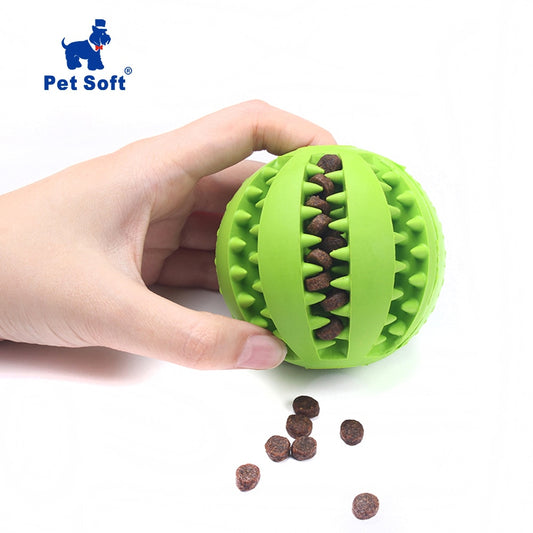 Food dispensing teeth cleaning ball