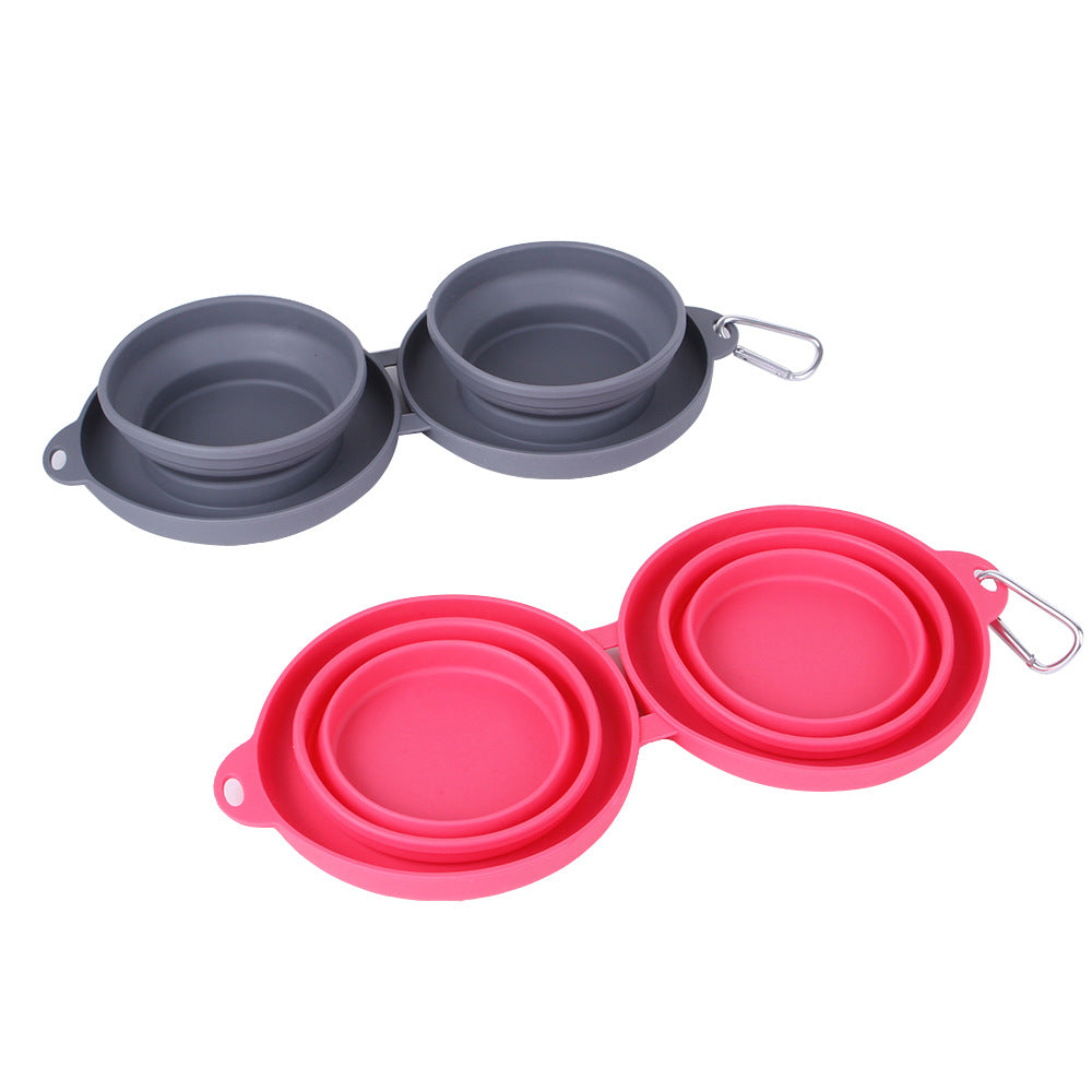 Double Silicone Folding Travel Bowl