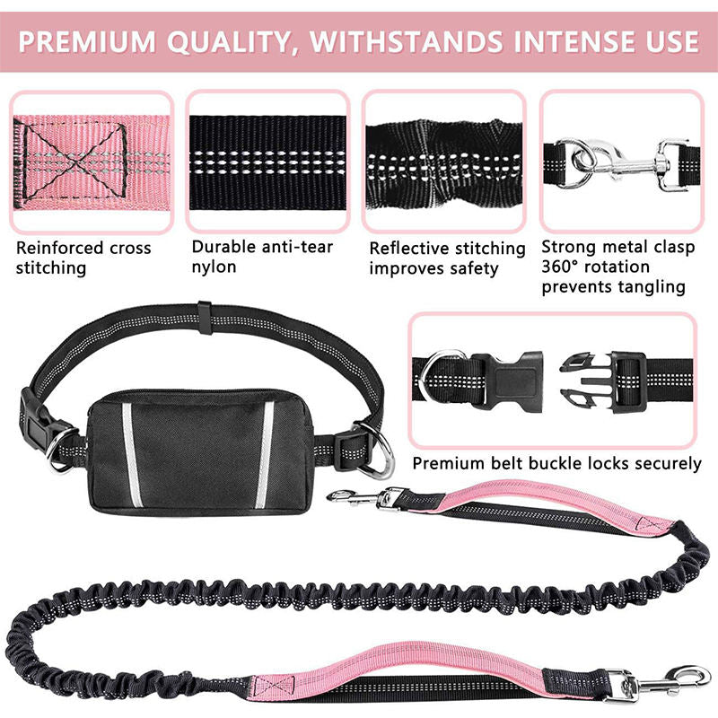 2 dog jogging waist leash