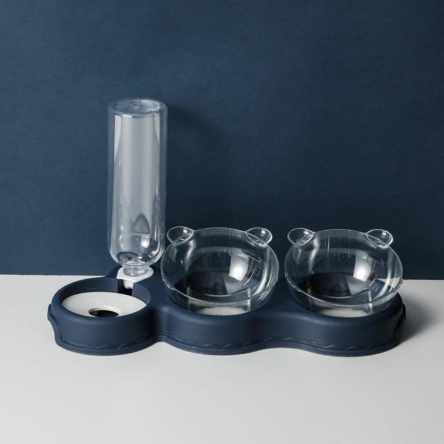 Cat food bowls with automatic waterer