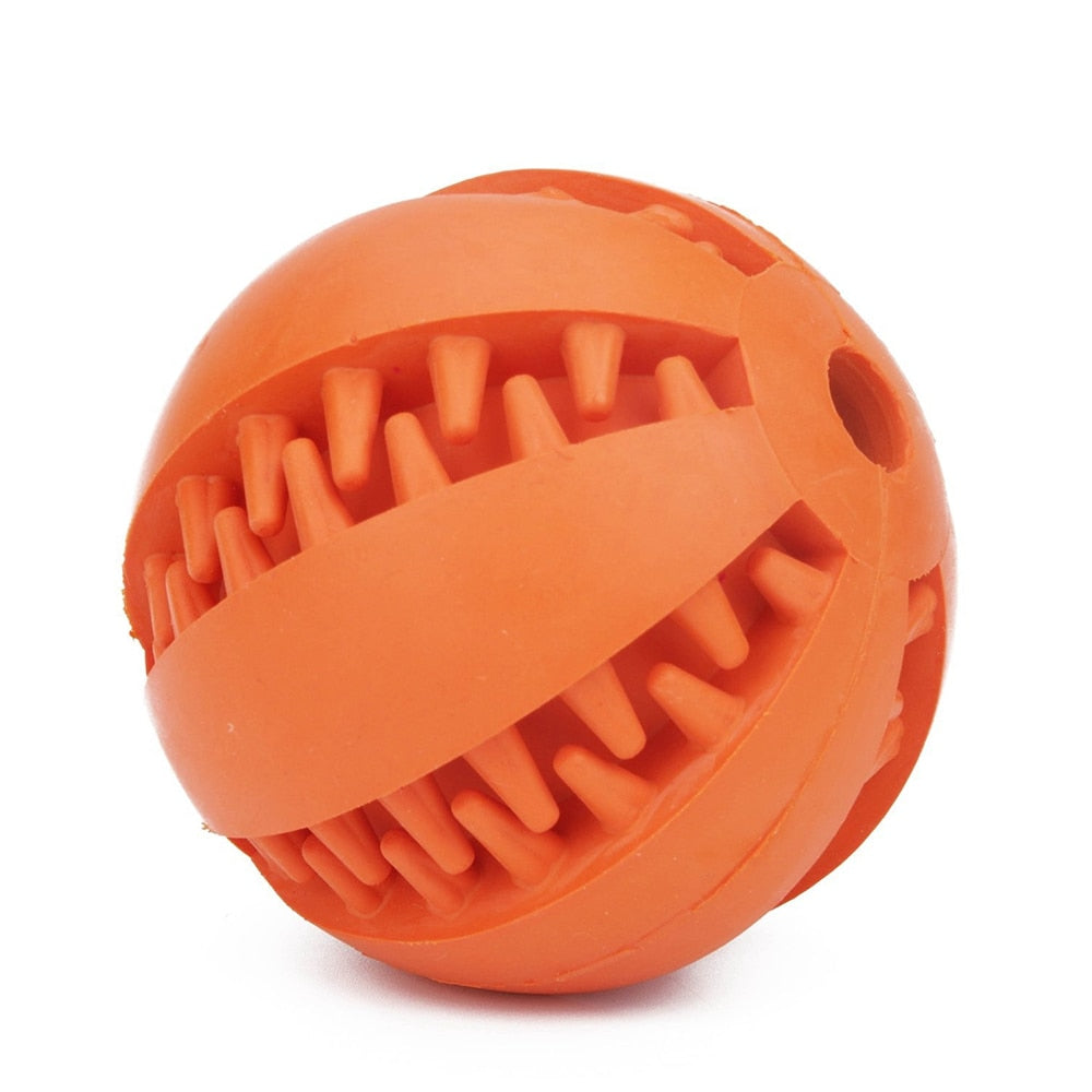 Food dispensing teeth cleaning ball