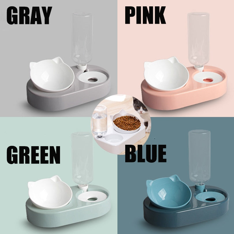 2-in-1 Cat Bowl Water Dispenser