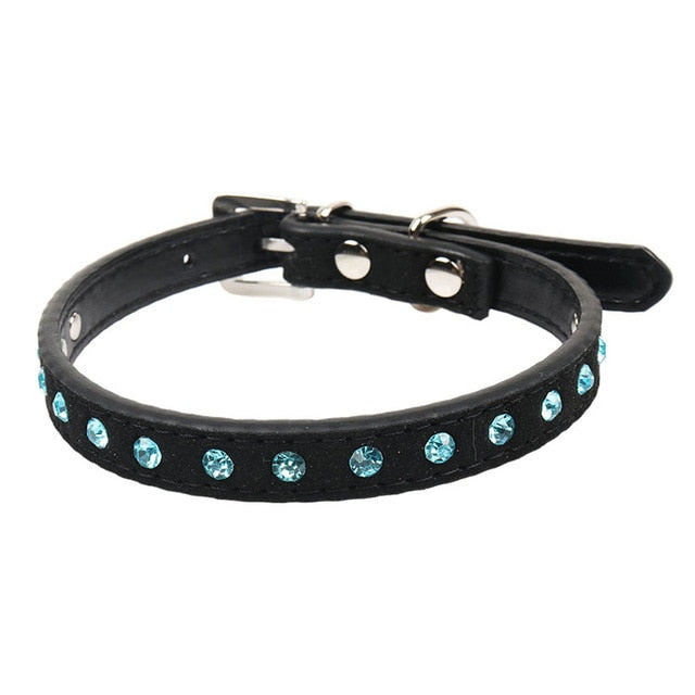 Leather Rhinestone Collar
