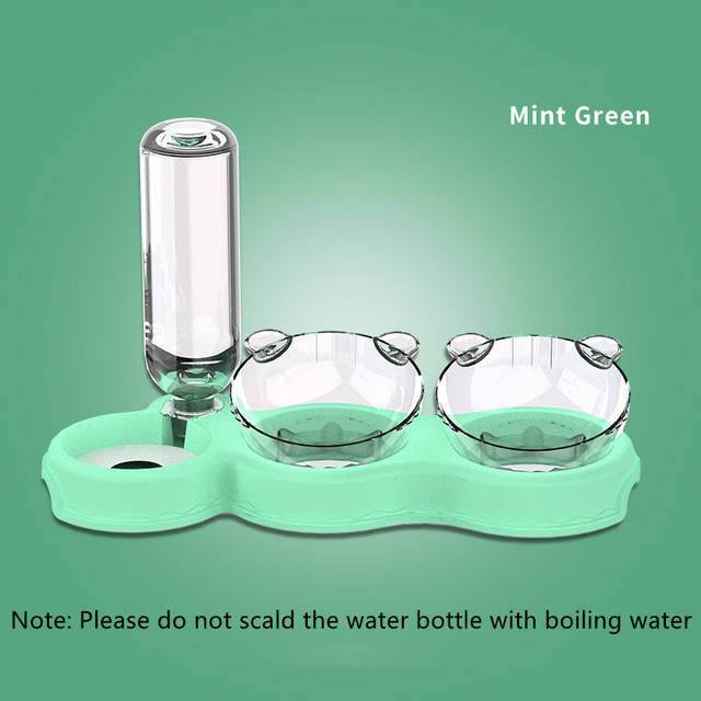 Cat food bowls with automatic waterer
