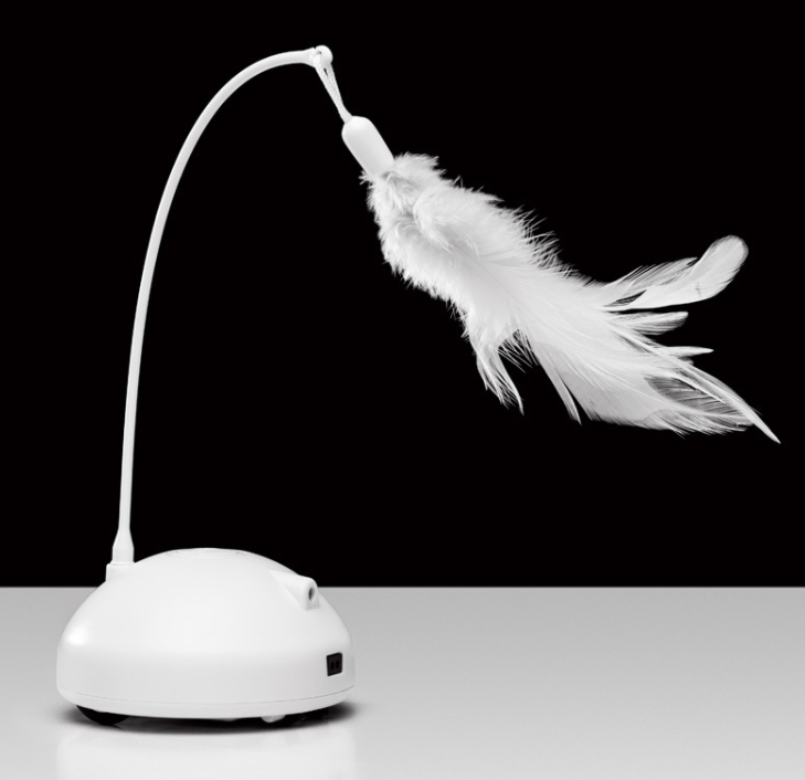 Roaming Cat toy with feather and laser