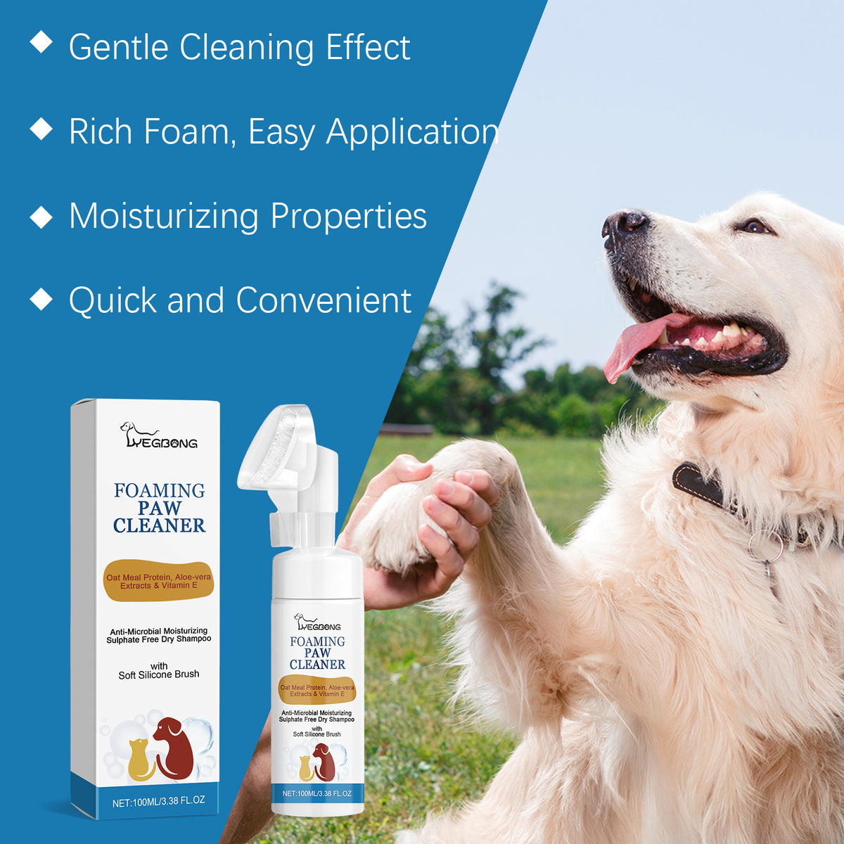 Paw cleaning foam brush