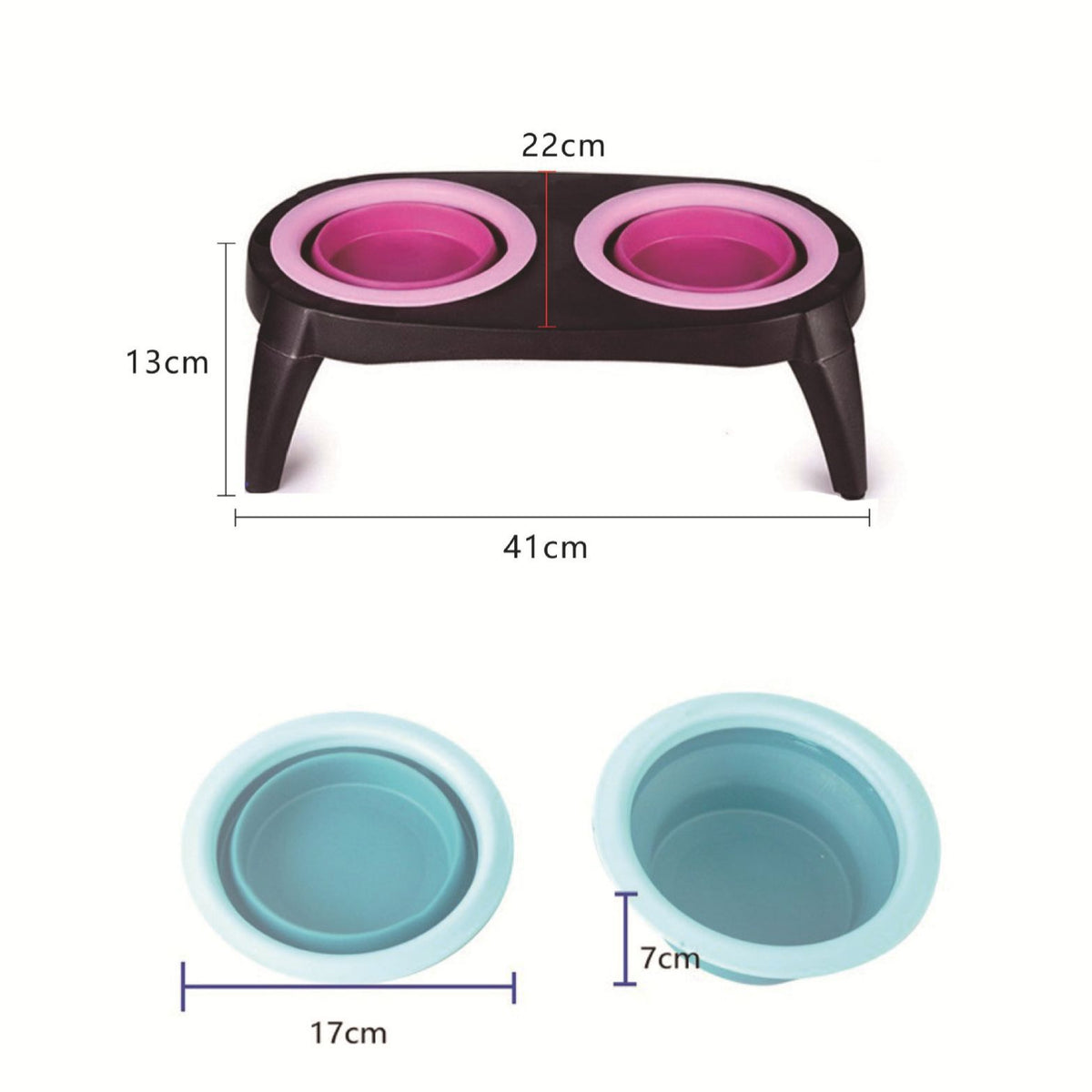 Double Silicone Raised Bowl