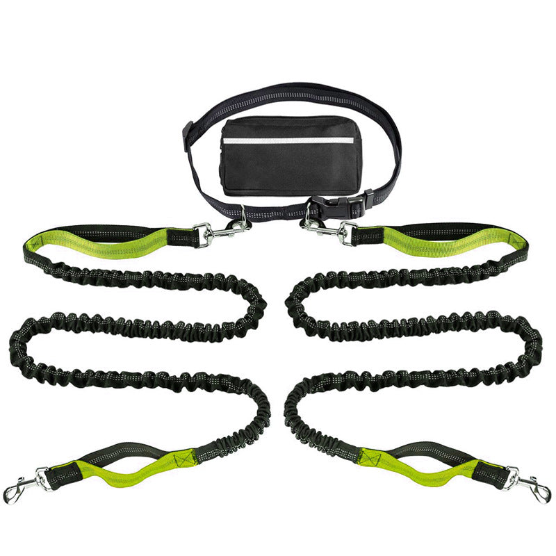 2 dog jogging waist leash