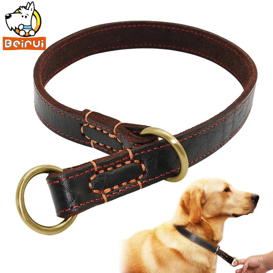 Real Leather Slip Collar