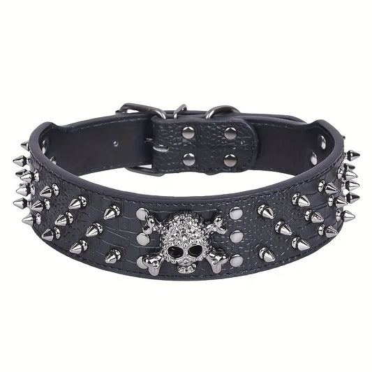 Spiky Skull Dog Collar
