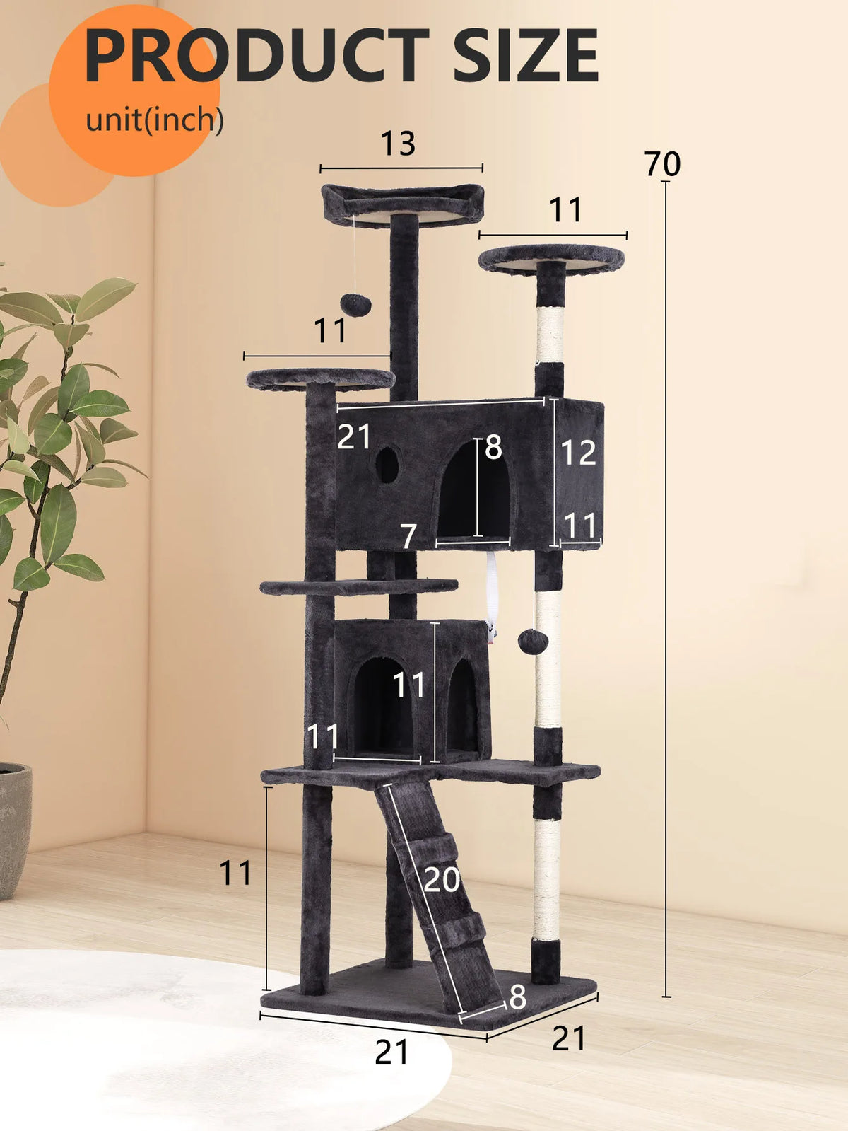 Cat Tree 54/70 Inch