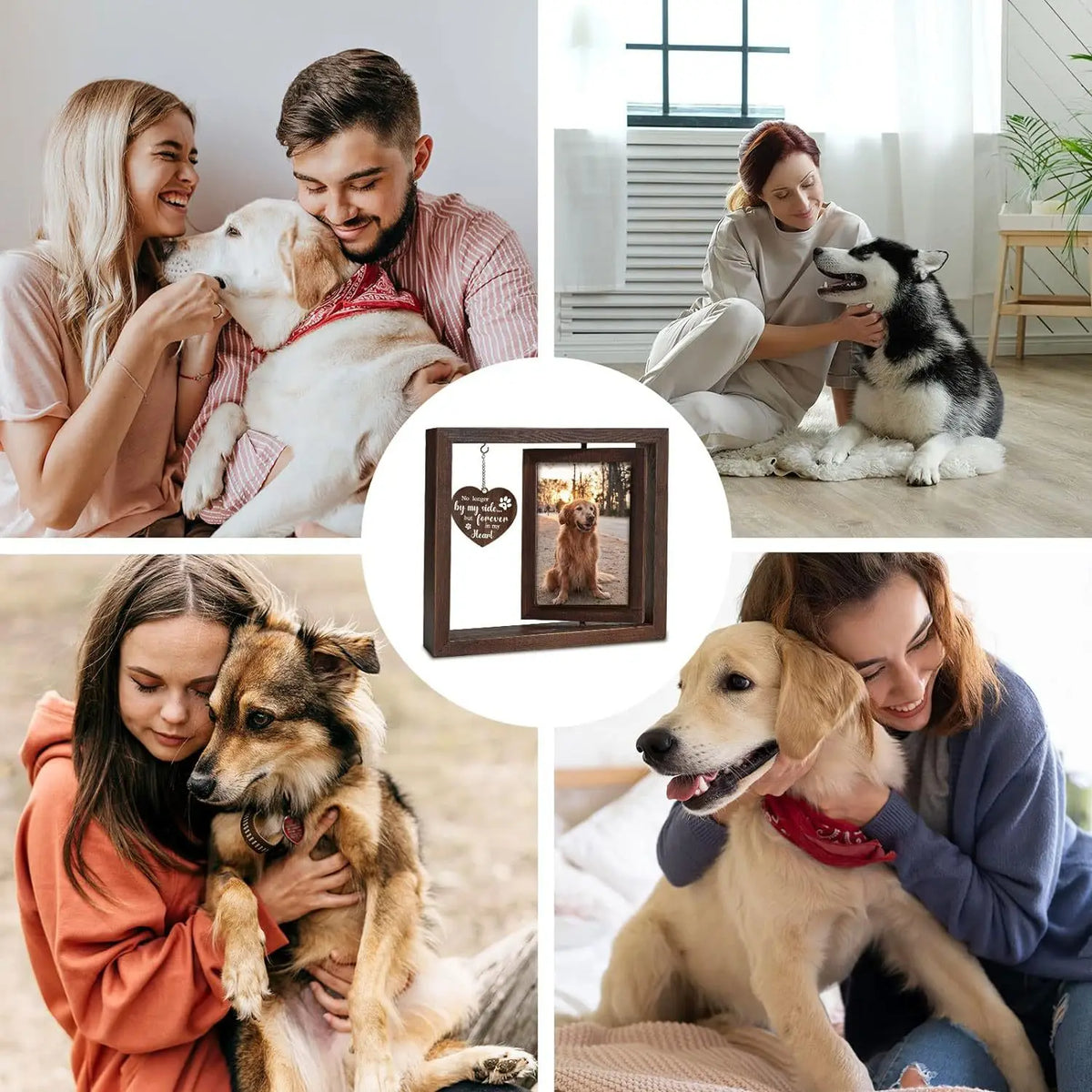 Rotatable 4x6 Wooden Photo Frame Memorial